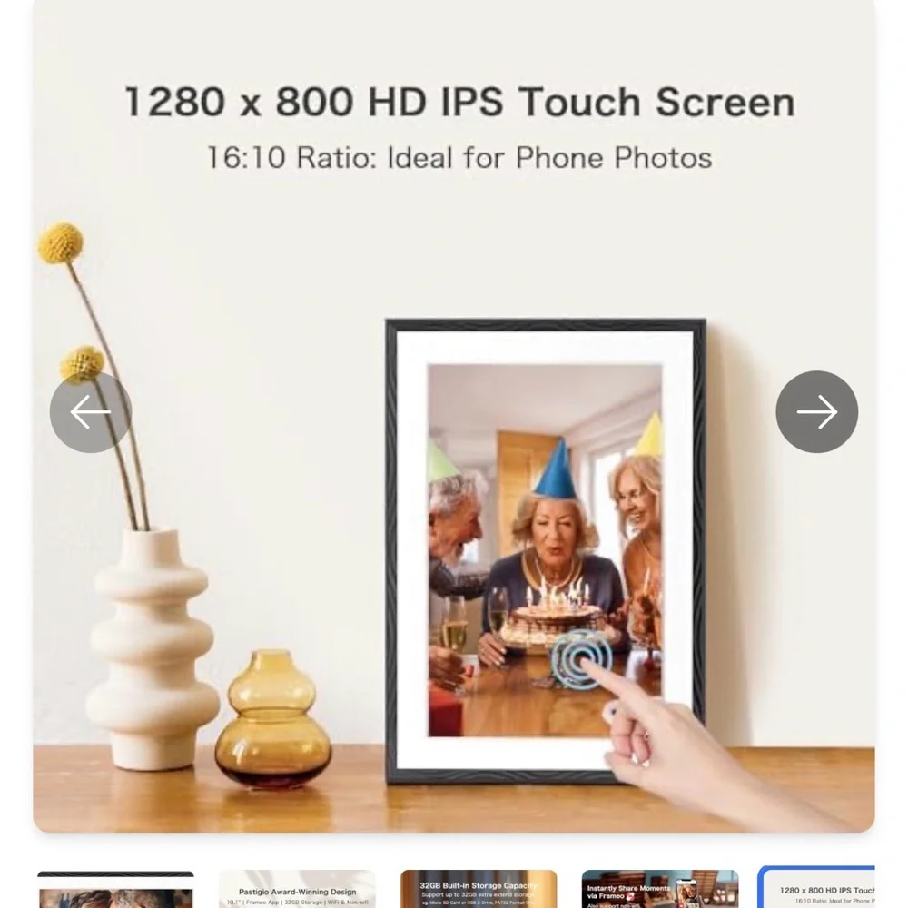 Prestigious Black Digital Picture Frame with WiFi - Picture 2 of 5